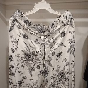 Talbots Monochrome Floral Wide Leg Pants Size XL